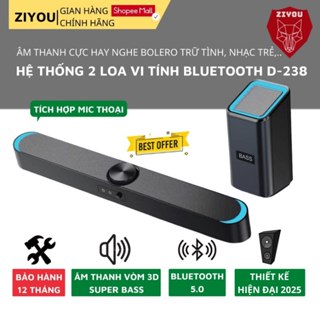 Loa Vi Tính, Loa Máy Tính Bluetooth Ziyou D-238 LED Âm Thanh Vòm 8D Super Bass Nghe Nhạc Trẻ, Trữ Tình, Bolero Cực Đã