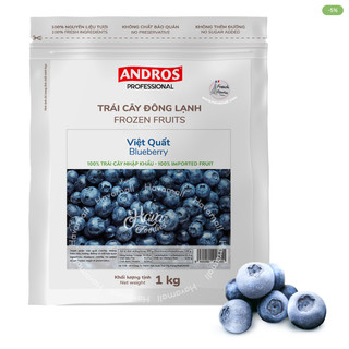  Việt Quất Đông Lạnh Túi 1kg Andros Frozen Blueberry 