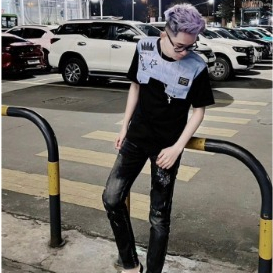 Áo Phông DSQ vai phối bò siêu sang. áo thun unisex cao cấp.