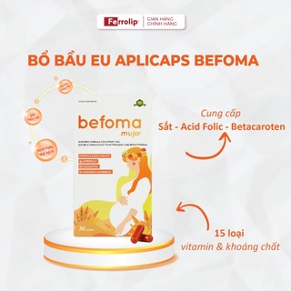 Bổ bầu EU Befoma - Bổ sung Sắt Acid Folic Vitamin cho mẹ bầu mẹ sau sinh - Hộp 30 viên 