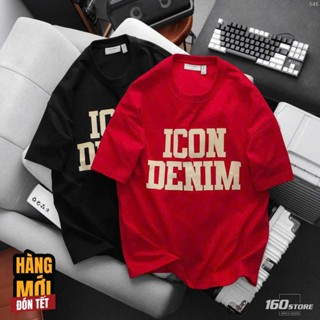 Áo Phông In Chữ ICON DENIM 2 Màu Sành Điệu Phong Cách Trẻ Trung Năng Động Chất Cotton Mặc Mùa Hè Thoáng Mát