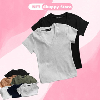 Áo Ôm Body Nữ Cổ Tim - Vải Thun Bo Gân, Cotton 100% - Bigsize 55kg Đến 85kg