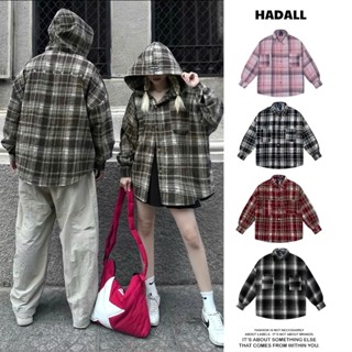 ÁO SƠ MI Dài Tay Có Mũ Chất Nỉ Dạ Cao Cấp Kẻ Caro Chống Tia UV.Form Rộng Unixsex Mặc Bốn Mùa