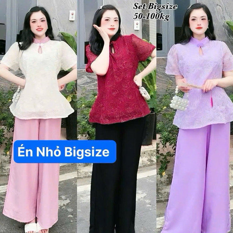 Set Đồ Nữ Bigsize Đón Tết Cách Tân Cổ Tàu Thêu Kim Tuyến Hoa Hồng, Đi Lễ Chùa Áo Hoa Nổi Chỉ 2 Lớp K