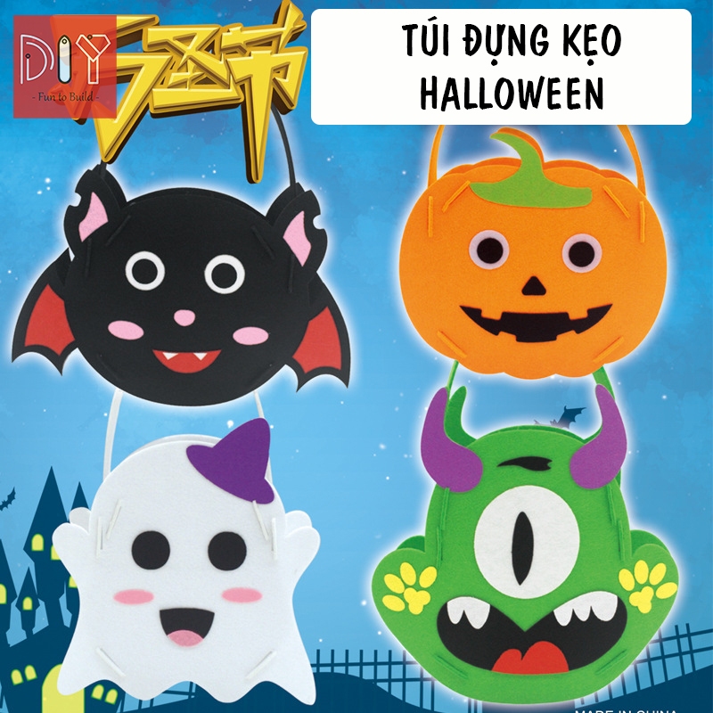 Túi đựng kẹo Halloween DIY bé tự làm - túi quà tặng DIY trang trí Halloween cho trẻ em