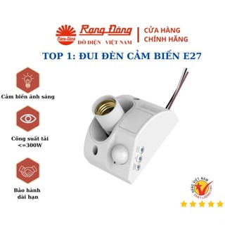 Đui Đèn Cảm Biến Rạng Đông Đui Cảm Biến Chuyển Động Và Cảm Biến Sáng ĐCB01.PIR E27/300W