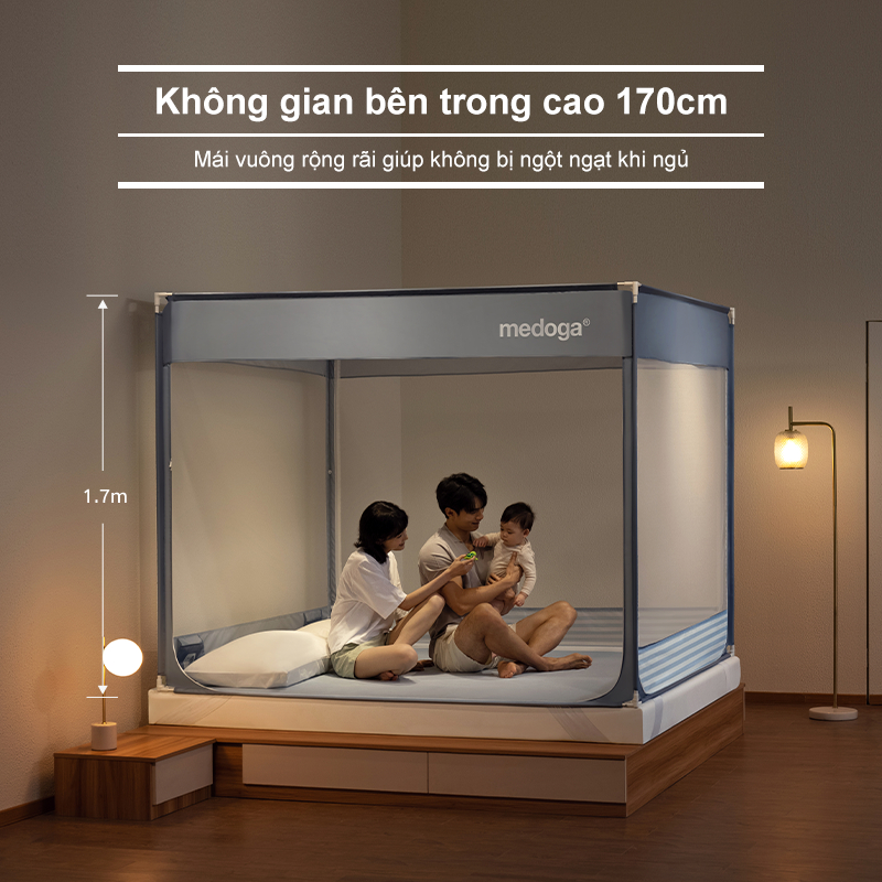 [CHUYÊN DỤNG] Mùng Chống Ngã Medoga - Mùng Khung Vuông | Chống Muỗi | Chắn Giường | Chống Ngã Giường | Không Khoan Tường | BigBuy360 - bigbuy360.vn