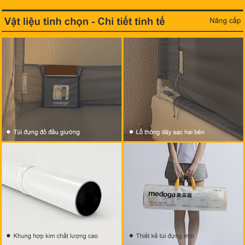 [CHUYÊN DỤNG] Mùng Chống Ngã Medoga - Mùng Khung Vuông | Chống Muỗi | Chắn Giường | Chống Ngã Giường | Không Khoan Tường | BigBuy360 - bigbuy360.vn