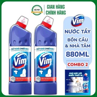  COMBO 5 Nước Tẩy Bồn Cầu Vim Diệt Khuẩn Xanh Biển Làm Sạch Toilet Nhanh Hiệu Quả Chai 880ML 