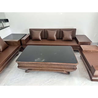 Bộ bàn ghế phòng khách sofa chân thuyền gỗ sồi nga