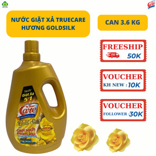 Nước giặt xả True Care, Mr Care can 3.6Kg 5in1 hương Gold Silk vàng, giặt sạch thơm lâu.
