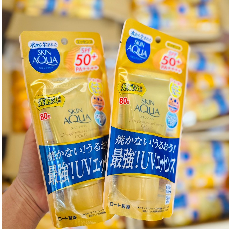 Kem Chống Nắng Skin Aqua Super Moisture Essence Gold SPF 50+, 80g