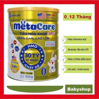 Sữa bột Metacare Opti 0+/1+/2+ thay thế Metacare Gold 0+1+ 2+ 850g.