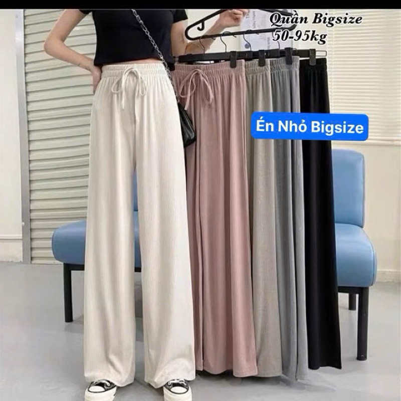 (HCM) Thời Trang Én Nhỏ Có Bigsize -Quần Dài Thun Tăm Bigsize Nữ Lưng Cao Baggy Kiểu Mới Sang Trọng 