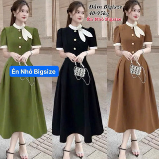 Thời Trang Én Nhỏ Có Bigsize- Đầm Váy Bigsize Nữ Dáng Dài Vải Cotton Lạnh Cao Cấp Thiết Kế Đi Dự Tiệc Sang Trọng 40-95kg