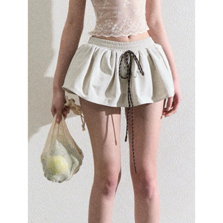Chân váy ngắn xoè bồng phối dây có quần trong cùng chất liệu, quần giả váy dáng ngắn cho nữ mới DoA Casual