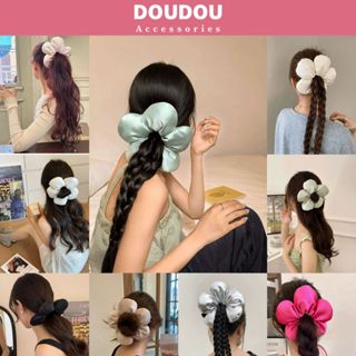 Cột tóc bông hoa lớn Doudou Dây buộc tóc hình hoa Chun cột tóc Dây cột tóc size lớn hoa phồng FQ030
