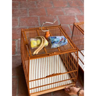 Lồng chim chào tự ráp Khung lồng chào mào báng súng trúc, tre già xử lý rộng 37cm cột thẳng nóc chữ H Bền Đẹp