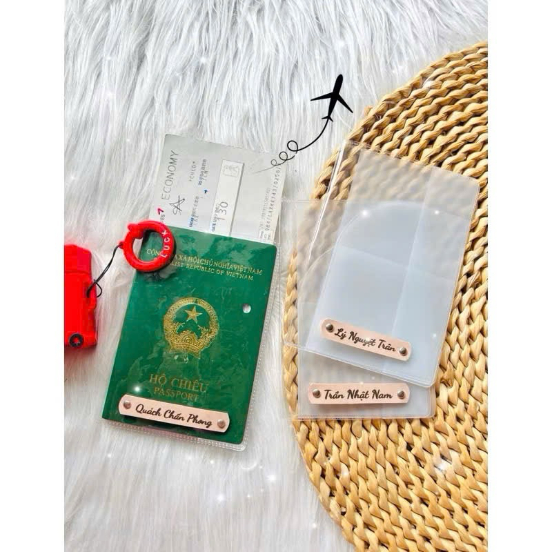 Vỏ hộ chiếu trong suốt FREE KHẮC TÊN -bao hộ chiếu - bọc hộ chiếu - passport cover