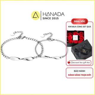  Lắc Tay BẠC 925 Couple Hanada  Bảo Hành Đáng Sáng Trọn Đời ,Quà Tặng Vòng Tay Cặp Đôi Vô Cực  2380 2379 G14 