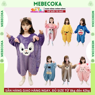 Túi ngủ cho bé từ 1 đến 10 tuổi họa tiết THỎ STELA TÍM, chất liệu lông xù HÀNG LOẠI 1