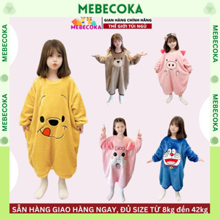 Túi ngủ cho bé từ 1 đến 10 tuổi họa tiết GẤU POOH VÀNG chất liệu lông xù HÀNG LOẠI 1