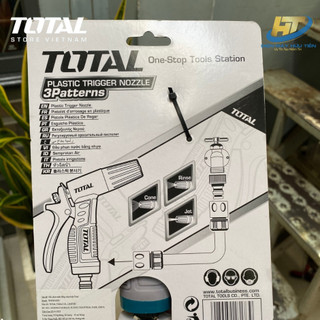 Vòi xịt rửa xe, vòi xịt tưới cây TOTAL THWS010301 chỉnh 8 tia nước, thân nhựa tay cầm thoải mái