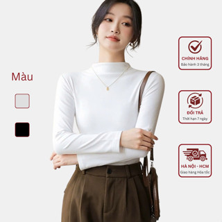 Áo Giữ Nhiệt Nữ STY  Cổ Cao Ôm Body Có Lót Lông Dày Freesize Dưới 55Kg Co Dãn Bốn Chiều Mềm Mịn Thu Đông 2024 GN02