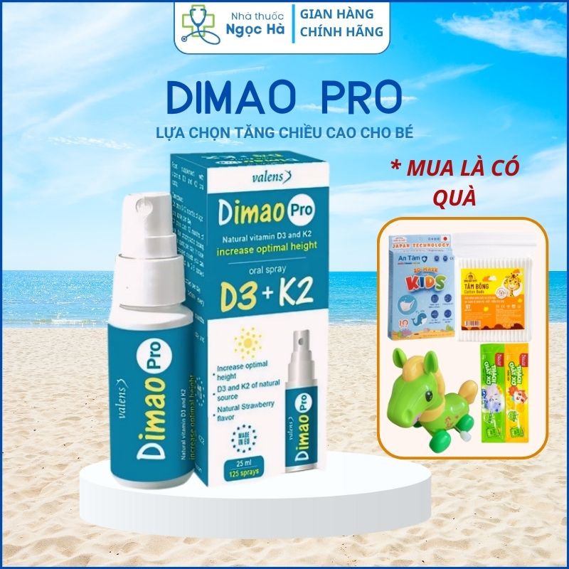 D3 K2 dạng xịt hỗ trợ tăng chiều cao Valens Dimao Pro Spray D3K2 25ml