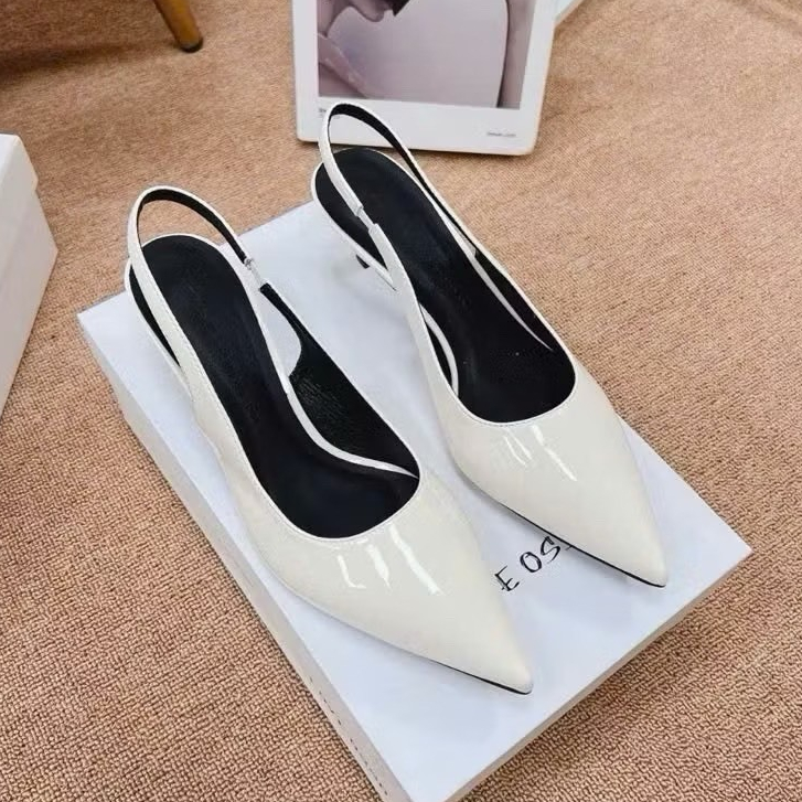 Giày Cao Gót Nữ 7 Phân Trơn Tôn Dáng Với Chất Da Mền Bền Lên Chân Sang Đẹp Fom Rộng Lùi 1 Size