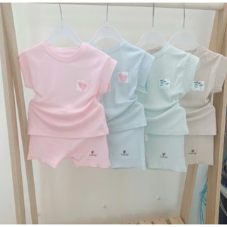 Bộ cộc tay cài vai bé trai/bé gái Lullaby NH899R (Sz 9M-4Y)