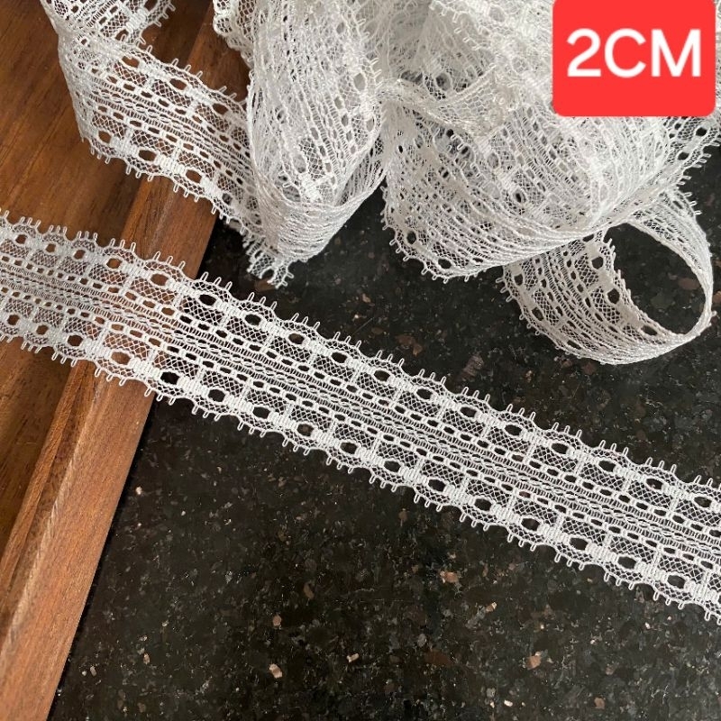 Ren lưới poly, màu trắng , size 2cm và  4 cm (5 mét)