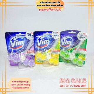  Viên treo bồn cầu Vim Power 5 sạch khuẩn thơm mát hương trà xanh & chanh 55g viên 