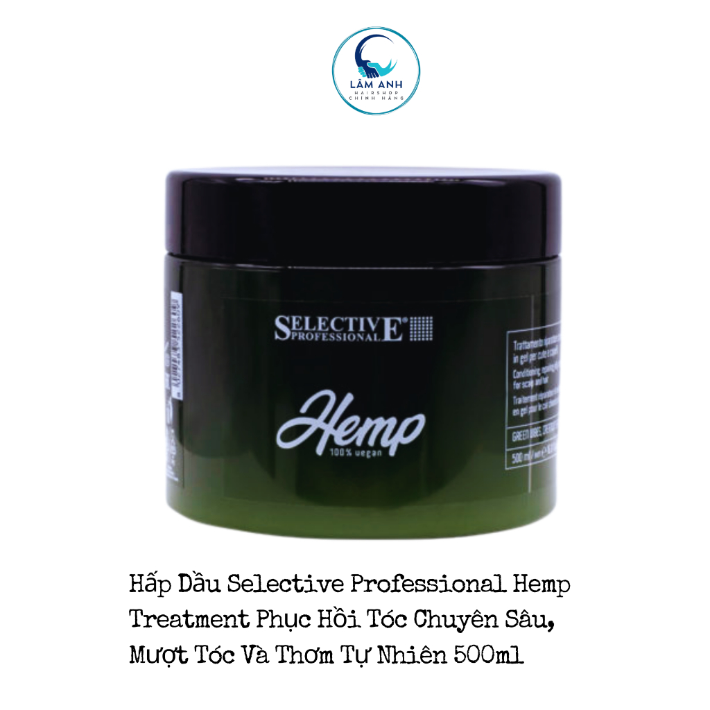 Hấp Dầu Selective Hem.p Vegan Mask Thuần Chay Tự Nhiên Giúp Phục Hồi Tóc Hư Tổn 500ml