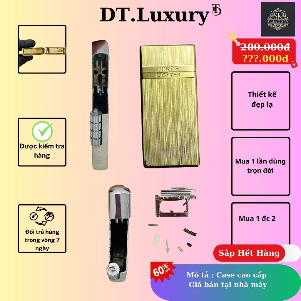 Case Slim bạc xước vuông Dupont Cao cấp, Đẹp, Độc, Giá rẻ Chất liệu Đồng rẻ chất