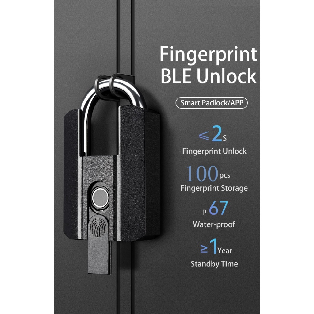 Ổ Khoá treo vân tay (mở khóa bằng vân tay, Bluetooth và chìa khoá)