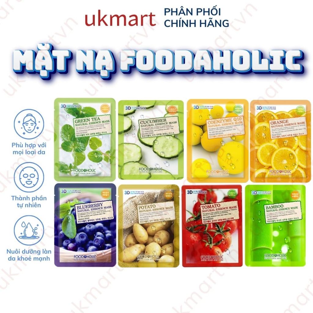 Mặt Nạ Dưỡng Da 3D FOODAHOLIC Natural Essence Mask 23ml