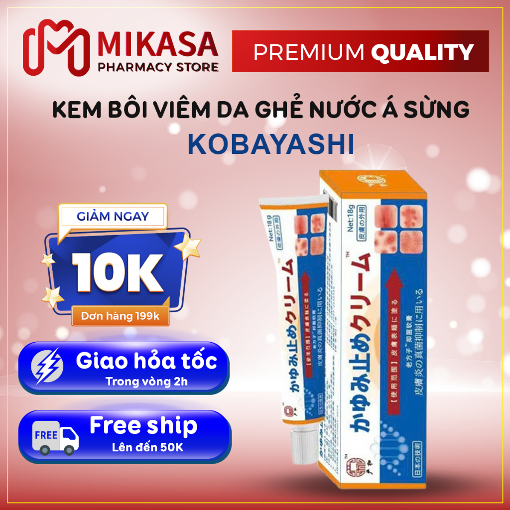 Kem KOBAYASHI Bôi Viêm Da Cơ Địa, Nấm Ngứa, Hắc Lào, Tổ Đỉa, Ghẻ Nước - Kem Bôi Á Sừng Viêm Da KOBAYASHI Nhật Bản