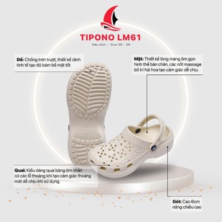Dép sục nữ họa tiết TIPONO cao cấp đúc nguyên khối, chất liệu EVA siêu nhẹ, dép nữ LM61