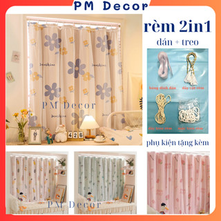  Rèm 2 trong 1 Dán + Treo không cần khoan đục Rèm cản nắng 80% dễ sử dụng tháo nắp. 