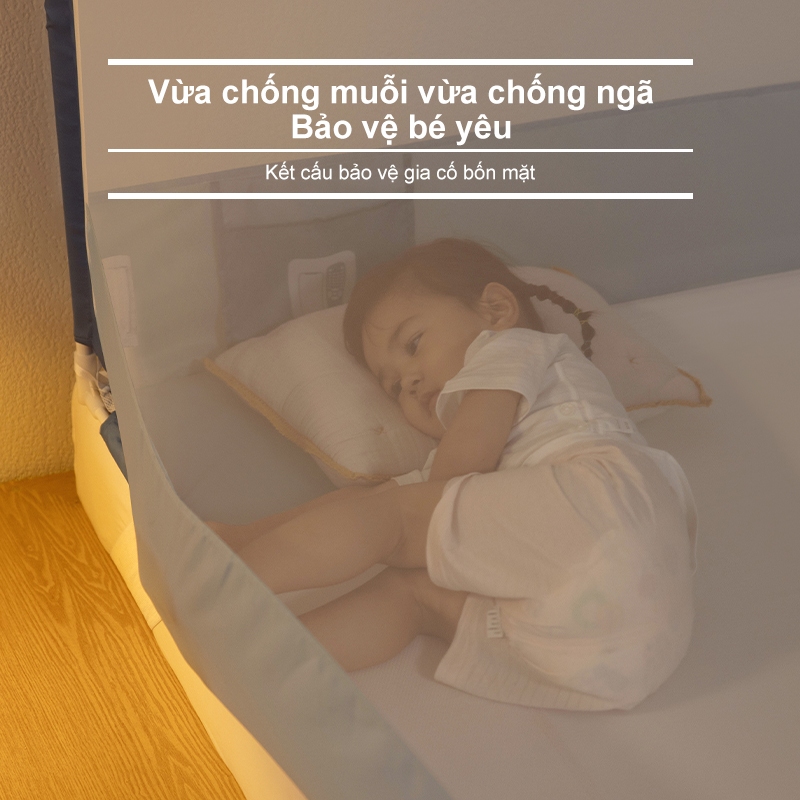 [Tiêu Chuẩn] Màn Chống Ngã Medoga - Đai Thun 3cm | Cửa chữ T và Cửa chữ U | Đáy Phủ Kín Lưới | Khung Vuông | Chống Muỗi | BigBuy360 - bigbuy360.vn