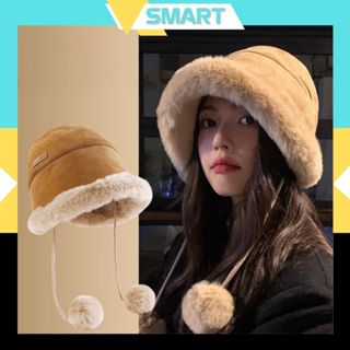 Mũ Len Mông Cổ Lót Lông Chùm Đầu Giữ Ấm Tai, Mũ Len Thu Đông Vành Lông To Đẹp Smart Home - MMD07