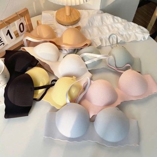Áo lót, áo ngực Nữ kẻ Cúp ngang đệm bàn tay nâng ngực quyến rũ_A60