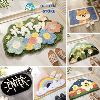 Thảm lau chân lông cừu cao cấp phòng tắm, chống trơn trượt 40x60cm - Trang trí Kim Huệ - X07