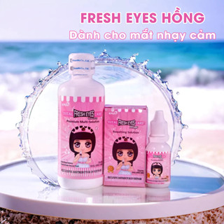 Nước Ngâm, Nhỏ Mắt Chuyên Dụng Cho Lens Thương Hiệu Fresh Eyes Màu Xanh, Hồng 150ml