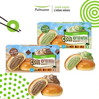[Hỏa tốc HN] Combo bánh mỳ kem matcha và socola mát lạnh hộp 2 bánh Pulmuone