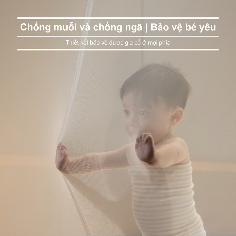 [Tối giản] Mùng Chống Ngã Medoga - Mùng Khung Vuông | 2 Cửa Chữ T | Đai Thun 3cm | Chống Muỗi | Chắn Giường | Chống Ngã | BigBuy360 - bigbuy360.vn
