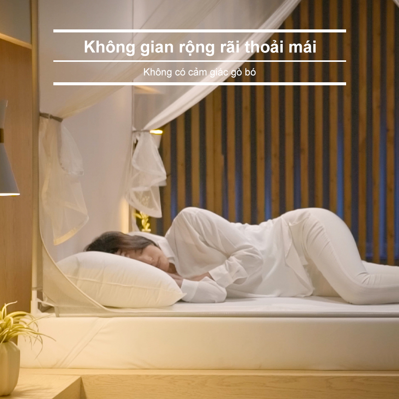 [Tối giản] Mùng Chống Ngã Medoga - Mùng Khung Vuông | 2 Cửa Chữ T | Đai Thun 3cm | Chống Muỗi | Chắn Giường | Chống Ngã | BigBuy360 - bigbuy360.vn