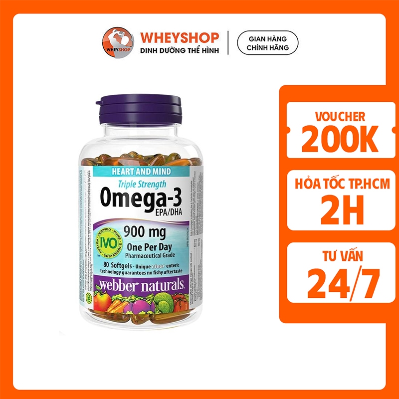 Viên uống bổ sung dầu cá Omega 3 Triple Strength (80 - 120 viên) - WHEYSHOP