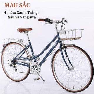 Xe đạp touring  Calli A6 bánh 700c (Tặng đèn+ dầu xích+ lục giác)